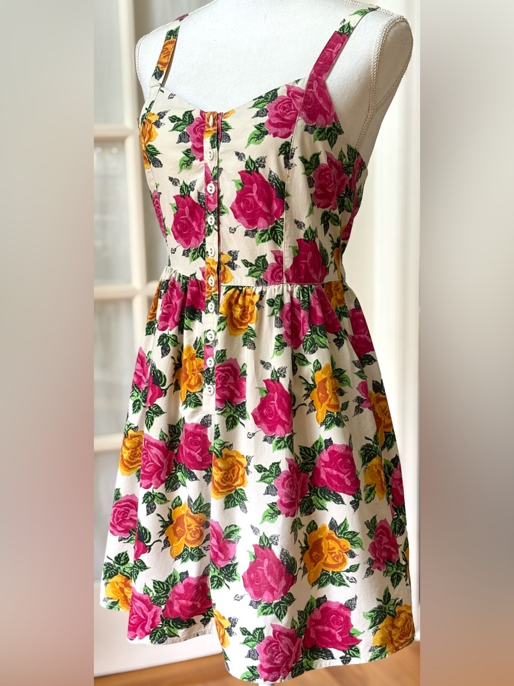 Kimchi Blue Urban Outfitters Rose Floral Mini Dress Cottagecore S